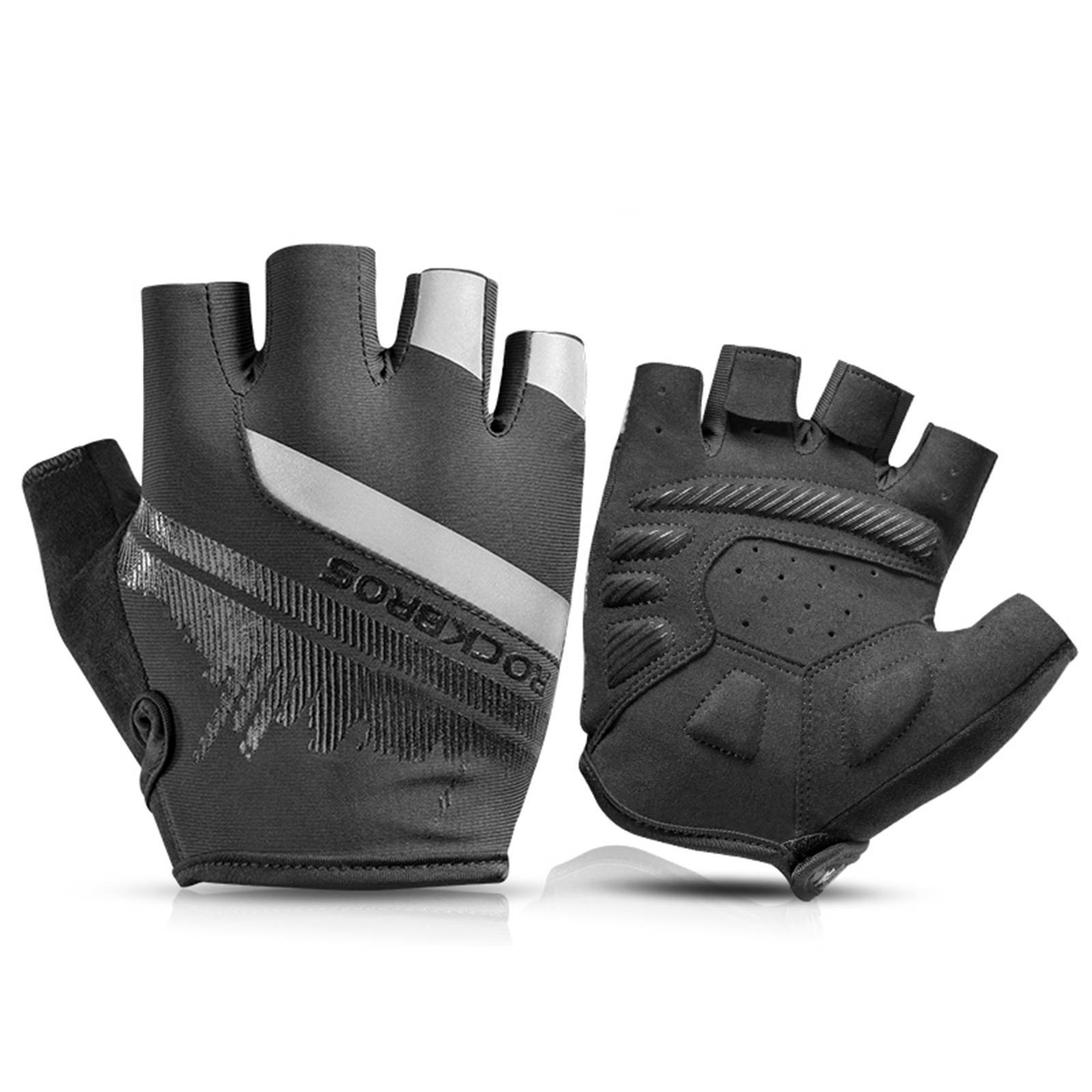 Antirutsch-Reithandschuhe mit reflektierenden Halbfingern S-XXL ROCKBROS - Image 1