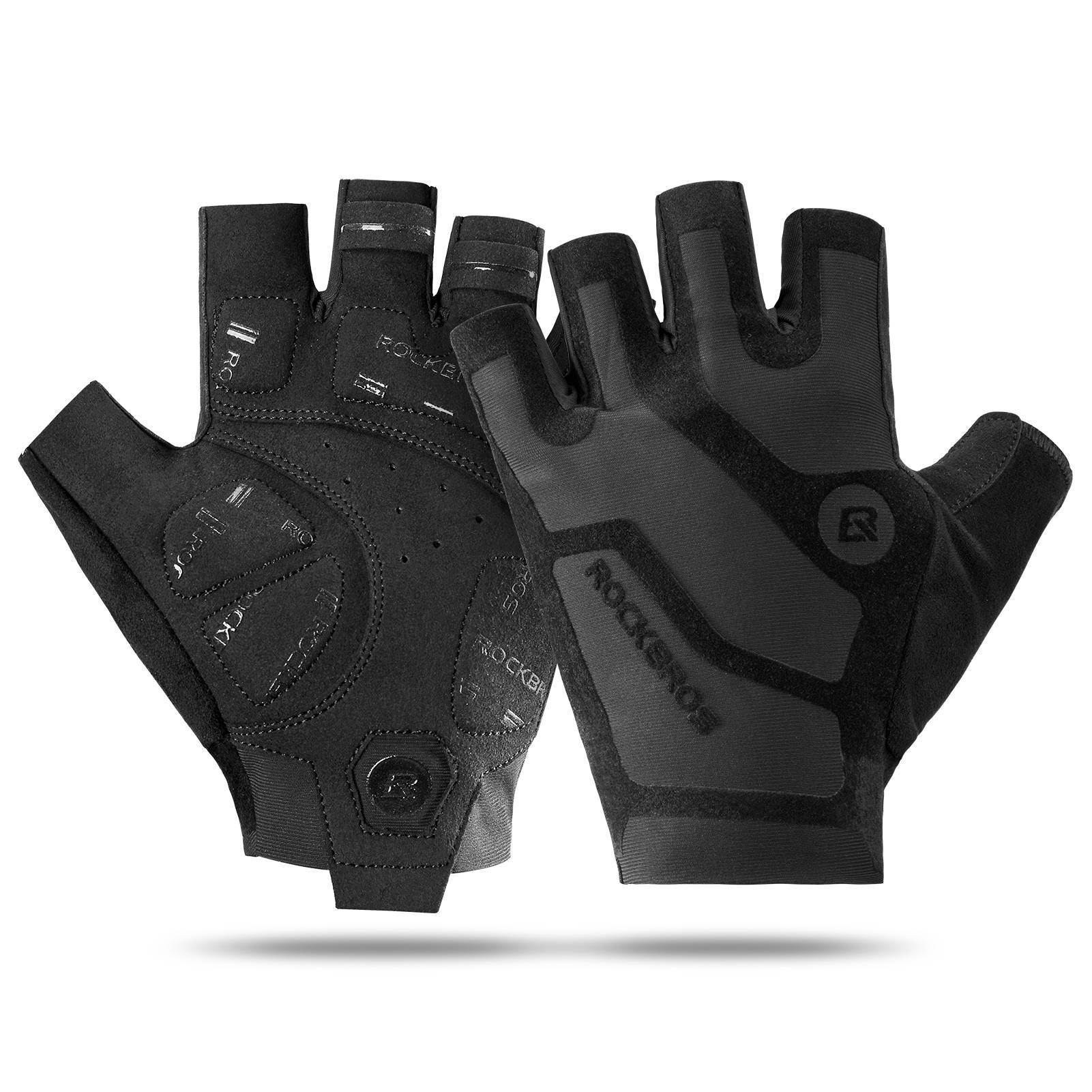 Halbfinger-Radhandschuhe stoßdämpfend und rutschfest Unisex ROCKBROS - Image 1